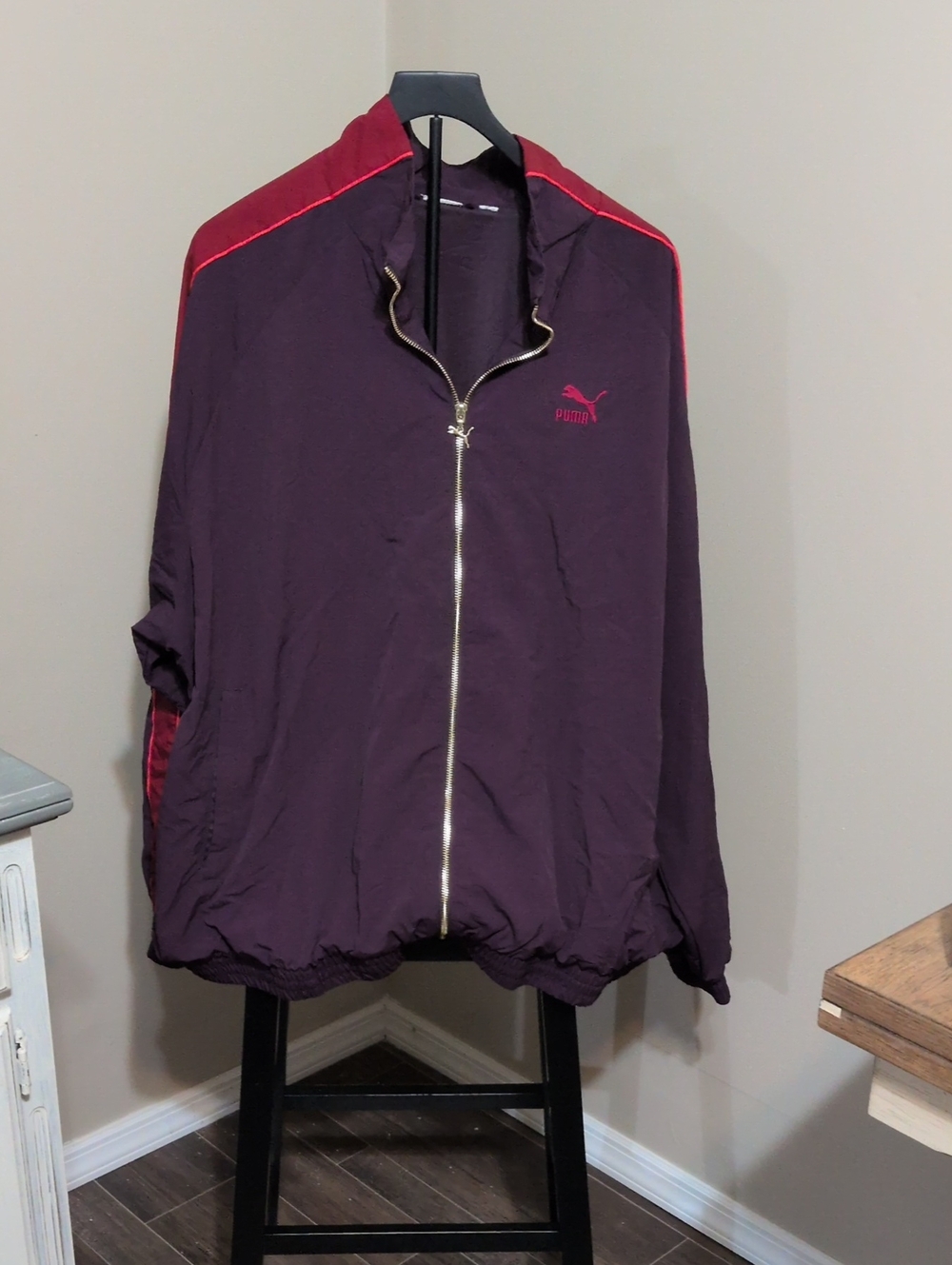 Puma Men's Plum Windbreaker with Red Trim